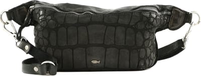 CAMPOMAGGI Leren Schoudertas Gordeltas Centaurus Waist Bag Mini Grigio Antraciet