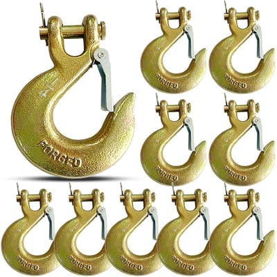 Clevis Slip Haak - Veiligheidskettinghaak - Aanhanger Zekeren - Met Borgpen - 1/4 Inch 4 Stuks - Chroom