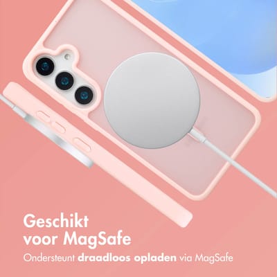 imoshion Hoesje - Geschikt voor Samsung Galaxy S25 - Color Guard Backcover met Magnetische Ring - Lichtroze