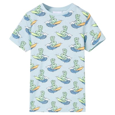 vidaXL - Kinderpyjama - met - korte - mouwen - 104 - lichtblauw