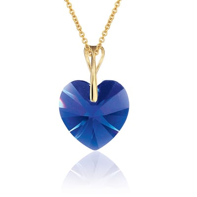Montebello Ketting Pim HG57 - Swarovski Hart - 925 Zilver Verguld - Ø14mm - 45cm