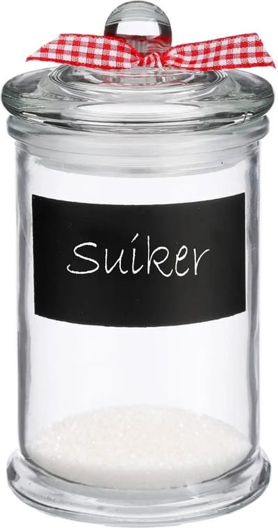 Kruidenpotjes/voorraadpotjes met krijtvlak - 3x stuks - 350 ml - glas