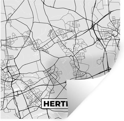 Muurstickers - Sticker Folie - Kaart - Stadskaart - Duitsland - Herten - Plattegrond - 100x100 cm - Plakfolie - Muurstickers Kinderkamer - Zelfklevend Behang XXL - Zelfklevend behangpapier - Stickerfolie