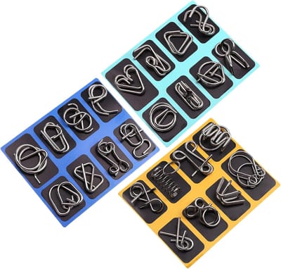 Metalen Puzzel - Denksport Speelgoed - Cognitieve Ontwikkeling - Educatief en Leuk - 5 x 5 cm