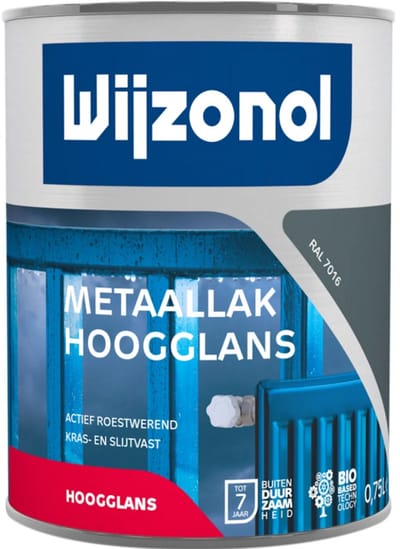 Wijzonol - Metaallak - Hoogglans - RAL 7016 - 750 ml - Duurzaam - Verfhal.nl