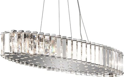 Landelijke Hanglamp - Steady Lighting - Glas - Landelijk - G9 - L: 29.8cm - Voor Binnen / Binnen - Woonkamer - Eetkamer - Zilver