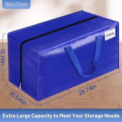 Extra Grote Verhuiszakken 6 Stuks - 125 Liter Opbergzakken Inclusief Label