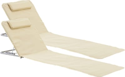 Strandmat Cellorigo met rugleuning set van 2 beige