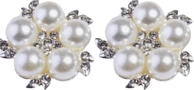 Clip oorbellen Synthetische-parel strass 2 cm- geen gaatje- Charme Bijoux