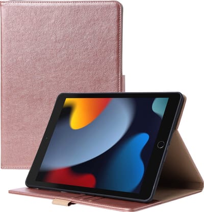 Luxe hoes geschikt voor iPad 10.9 inch 2022 10e Generatie Kunstleer Standaard Opvouwbaar Smart Cover Book Case Hoes