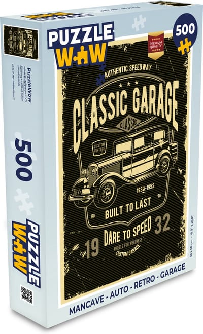 Puzzel Mancave - Auto - Retro - Garage - Legpuzzel - Puzzel 500 stukjes
