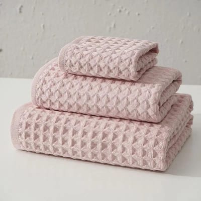 Badkamer Gezichtshanddoek 100% Katoen Wafel Grote Badhanddoek Heren 70X140 Zacht Kind Hotel Cadeau Handdoek Handdoek Dames 34X74 70x140cm roze
