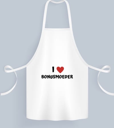 Akyol - i love bonusmoeder Keukenschort - Moeder - de liefste bonusmoeder - moeder cadeautjes - moederdag - verjaardag - geschenk - kado - 82 bij 71 cm
