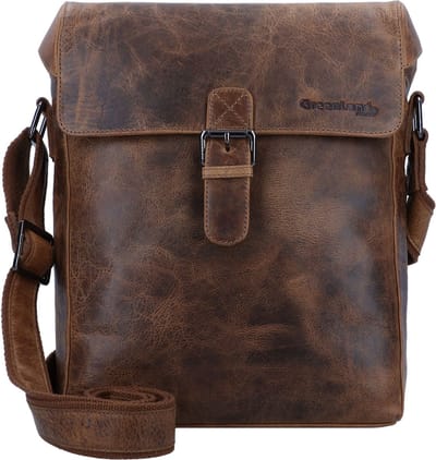 GreenLand Nature Leren Schoudertas Montana Postbag Brown Bruine