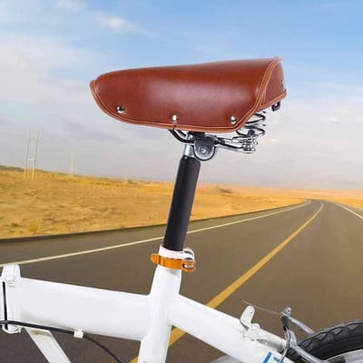 Vintage fietszadel met klinknagels - Duurzaam en comfortabel - Bruin - Universeel geschikt