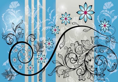 Fotobehang Flowers Floral Pattern | XL - 208cm x 146cm | 130g/m2 Vlies