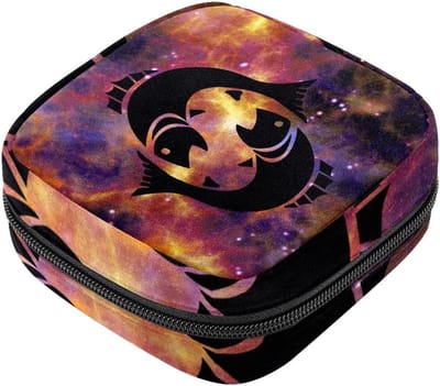 Menstruatie Opbergtas - Maandverband Portemonnee - Privacy Beschermen - Ingebouwd Klein Vak - 12 x 17 x 17 cm - Veelkleurig