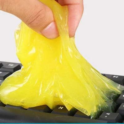 NewAuto Tampon de Nettoyage de Voiture Colle Poudre Nettoyant Nettoyant Magique Dépoussiérant Gel Maison Clavier d'Ordinateur Outil de Nettoyage Nettoyage de Voiture jaune
