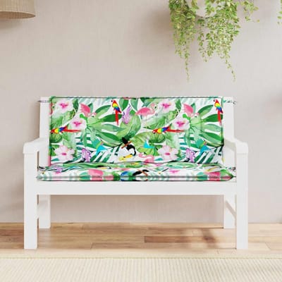 Bankkussen 2-delig - Zitkussen rugkussen - Buiten comfort - Waterafstotend met touwen - 120 x 50 x 7 cm