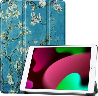 Hoesje - Geschikt voor Apple iPad 7 (2019) - 10.2 inch - 7e Generatie - Dun & Stevig - Trifold Bookcase - Hard Cover - Hardcover Book Case - Tablet Hoes - Bloesem