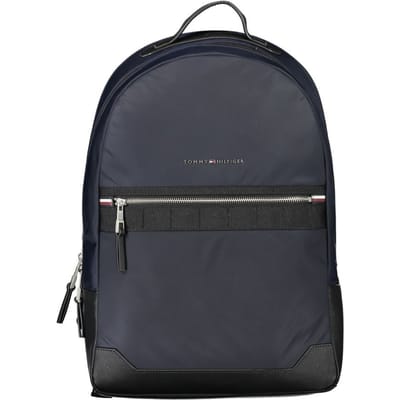 Tommy Hilfiger Elegante Blauwe Rugzak Met Contrastdetails