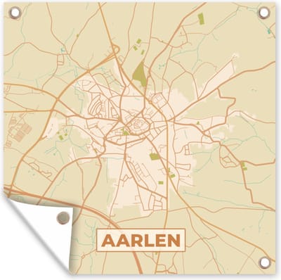Tuin poster Retro - Aarlen - Plattegrond - Stadskaart - Kaart - 200x200 cm - Tuindoek