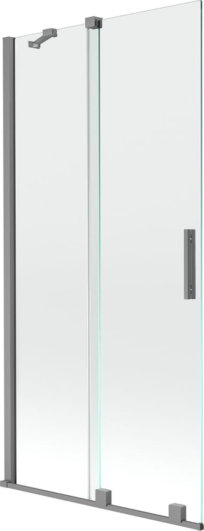 Mexen Velar 2-delige verschuifbare badwand 90 x 150 , transparant, gun metal - 896-090-000-01-95