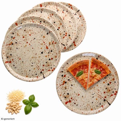 6-delige set pizzaborden GRANITO Ø31,5cm van porselein