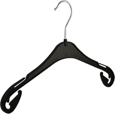 De Kledinghanger Gigant - Kledinghanger - Kinderen - T33 - 20 Stuks - Blousehanger - Shirthanger - Kunststof - Zwart - Rokinkepingen - 33 cm - Kleerhanger - Kinderhanger - T-Serie (T33_00/20)
