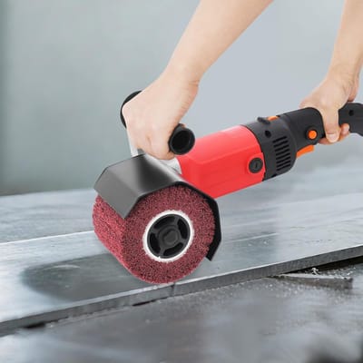 Borstelmachine 1580W - Oppervlaktebewerker - Metaal Polijsten - Variabele Snelheid - 12cm Wiel - Rood Zwart