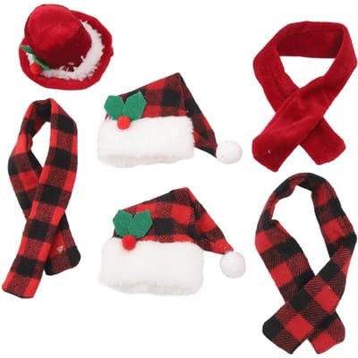 Kerst Wijnfles Gebreide Muts Sjaal Set Klein Nylon Katoen Wasbaar Herbruikbaar Kerstman Kerstcadeau red