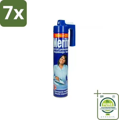 7 x Merito - Strijkspray - 500 ml - Grootverpakking - Strijkspray - Kledingverzorging - Strijken Vergemakkelijken - Kleurenherstel - Frisse Geur