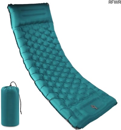 RFWR® Ultralichte zelfopblazende luchtmatras voor camping met ingebouwde pomp - 12 cm dikke slaapmat