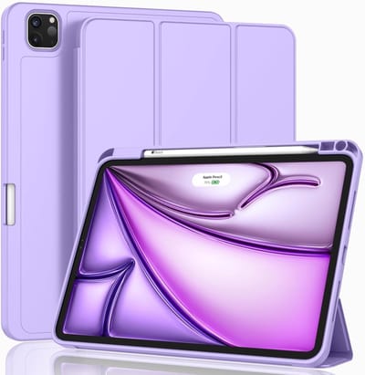 Tablet Hoes Geschikt voor iPad Air 13 Inch Hoes Paars - Tri-fold Tablet Hoesje Case, iPad Air M4 (2026) iPad M3 (2025) / Air 13 inch (2024) M2 Trifold Stand Smart Case
