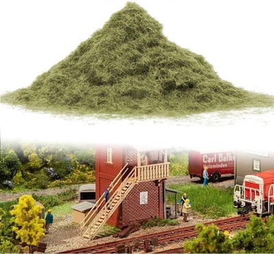 Natuurlijke Kunstmos Planten voor Modelspoor, Landschapsdecoratie, Statisch Gras Poeder 30g, Kunstgras, Modelgras (Donkergroen)