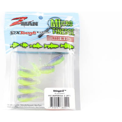 Leurre souple Zman StingerZ 2 pouces 8/paquet Purple Death (3901)