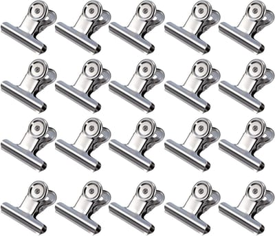Grote metalen scharnierclips, 20 stuks, 2 inch zilveren bulldog clips voor ophangen, sterke paperclips voor documenten, foto's en recepten