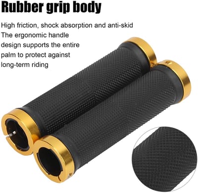 Dailygoods- Fietsstuurgrepen Lichtgewicht - Antislip Rubber Handvatten - Ergonomische Grip - Aluminium Borgring - Comfortabel Gripgevoel - Geschikt voor Mountainbike/Stadsfiets