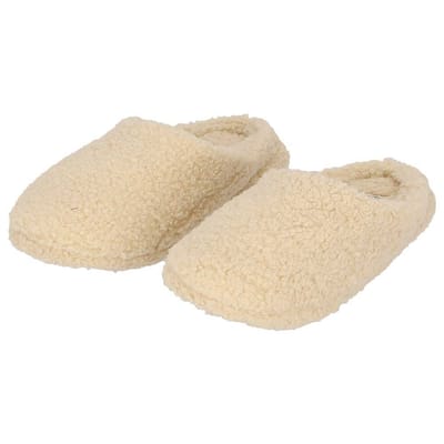 Apollo - Pantoffels dames - Beige - Teddy Wol - Maat 37/38 - Sloffen dames - Pantoffels dames maat 37