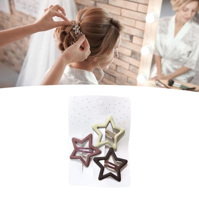Barrettes à cheveux Star Snap Étoile Creuse Barrettes à cheveux Couleur Mixte Pinces à cheveux Mignonnes Accessoires de Coiffure pour Femmes Dame Filles