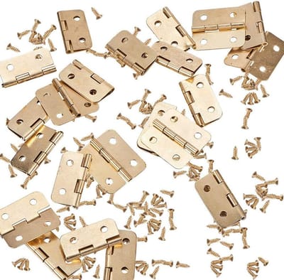 Dailygoods- Scharnieren 100 stuks - Kleine Scharnieren - Scharnieren voor Keukenkastjes - Scharnierpen - Roestvrij Stalen Scharnieren - Inclusief 400 schroeven - Deurscharnieren