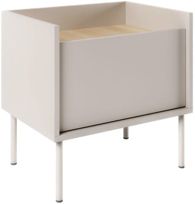 Selsey Tovi - Nachtkastje met 1 deur, 50 cm, Cashmeregrijs / Eikenhoutlook