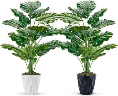 SnelShoppen - 2 Stuks Grote Neppflanten - Kunstplanten voor Binnen en Buiten - Realistische Decoratie - Ideaal voor Woonkamer, Tuin en Feestjes - Groe