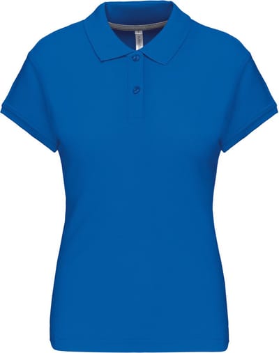 Damespolo korte mouwen met knopen merk Kariban Licht Kobaltblauw - 3XL