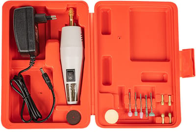 EXTREME Mini Boor- en Slijpmachine - 12VDC 800mA - 12000 RPM - Inclusief Voeding & Accessoires in Koffer