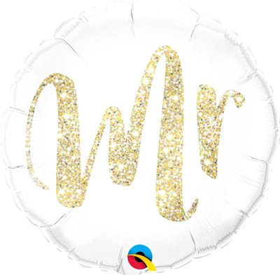 Folie ballon ''Mr'' glitter gold 46cm