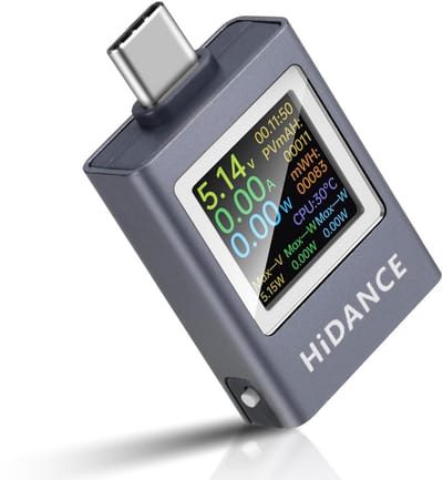 USB C Tester 4.5~50V 12A - Spanning Voltmeter Stroom Weerstand Meter voor Opladers en Kabels