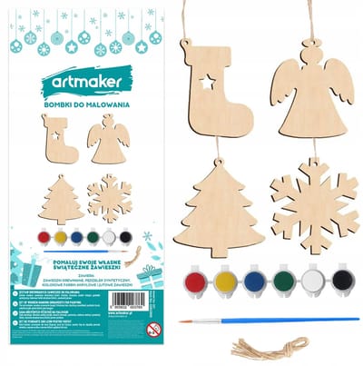 Houten Kerstballen om te Schilderen - Knutselset voor Kinderen