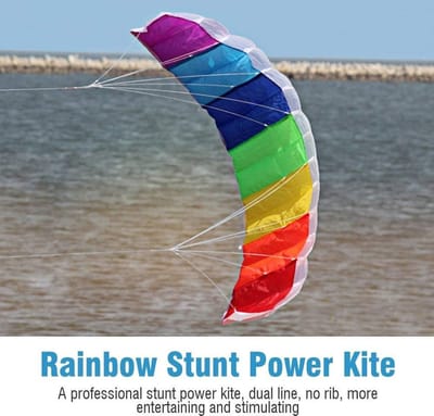 Kleurrijke 1.4m Stunt Kite voor Buitenactiviteiten, Dubbele Lijn, Ideaal voor Strand en Speelplezier