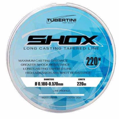 Tubertini Shox 220 M Taps Toelopende Onderlijn Transparant 0.160-0.5700 mm